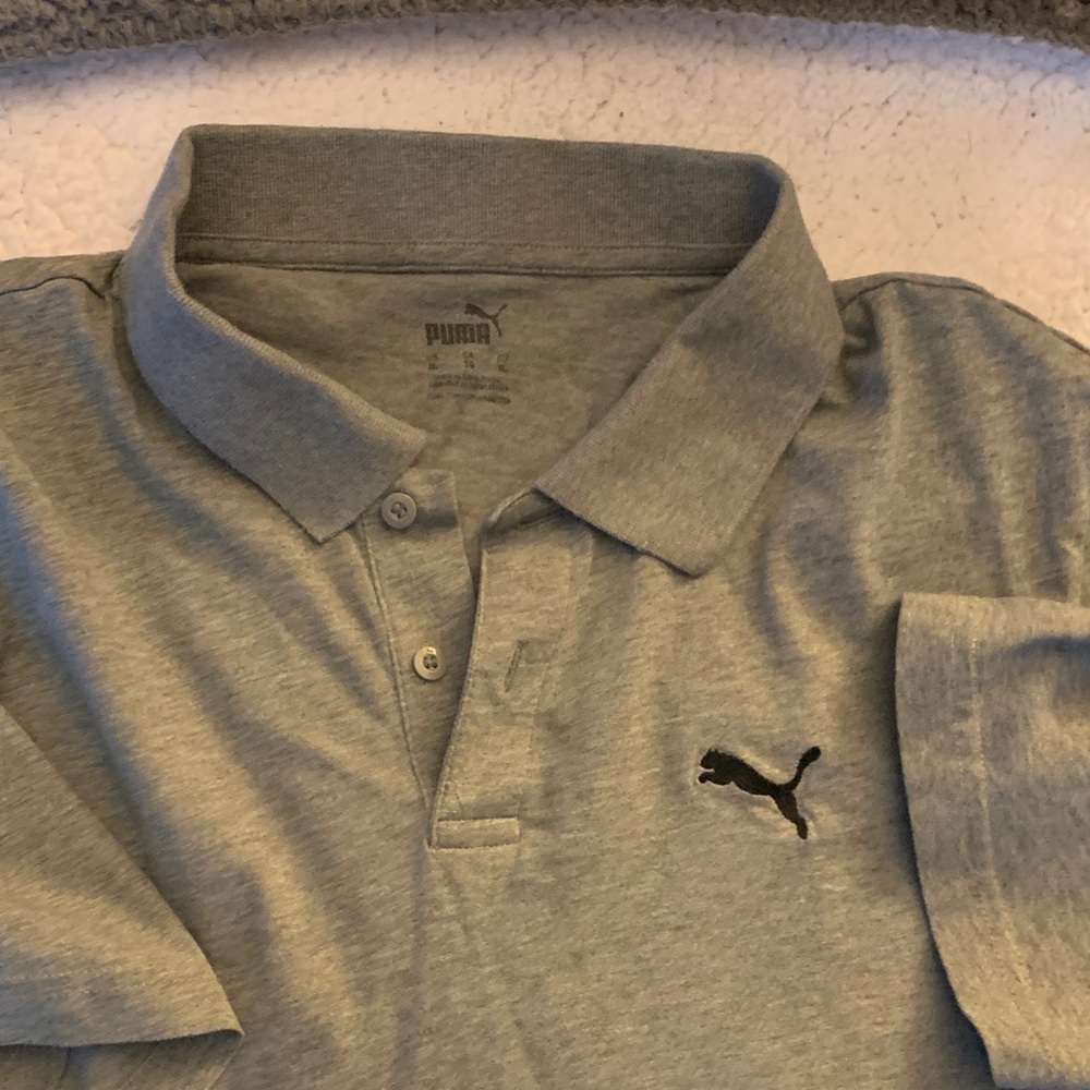 Puma Men's Heather Gray Polo Shirt